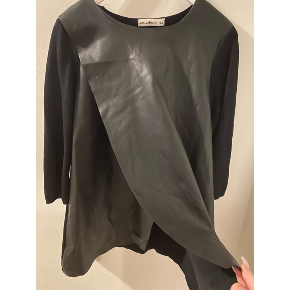 Zara Leather Knit Top